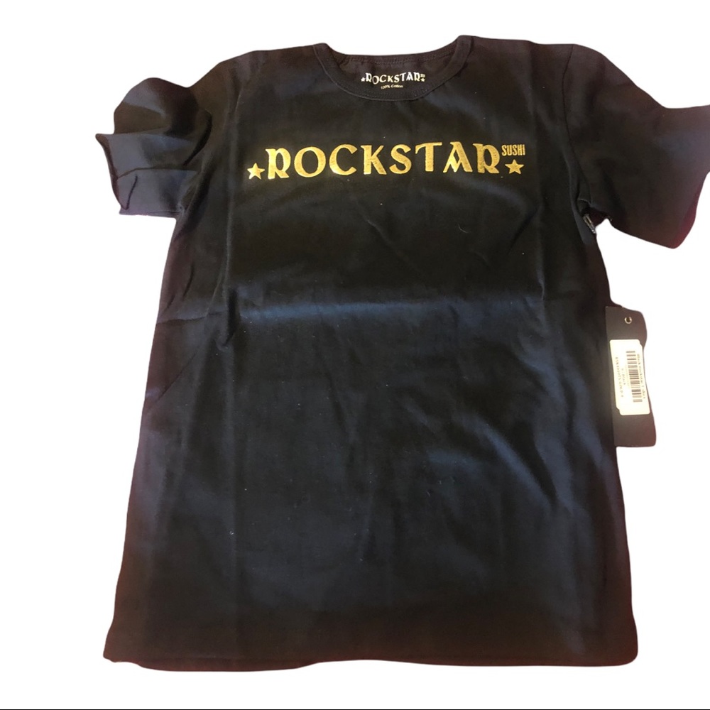Rockstar Sushi Black Cotton T-Shirt Size 8
